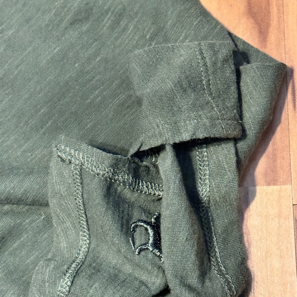 PINK | Plain Military Green Long Sleeve Tee - Picture 3 of 4